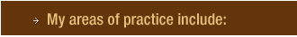My areas of practice include: